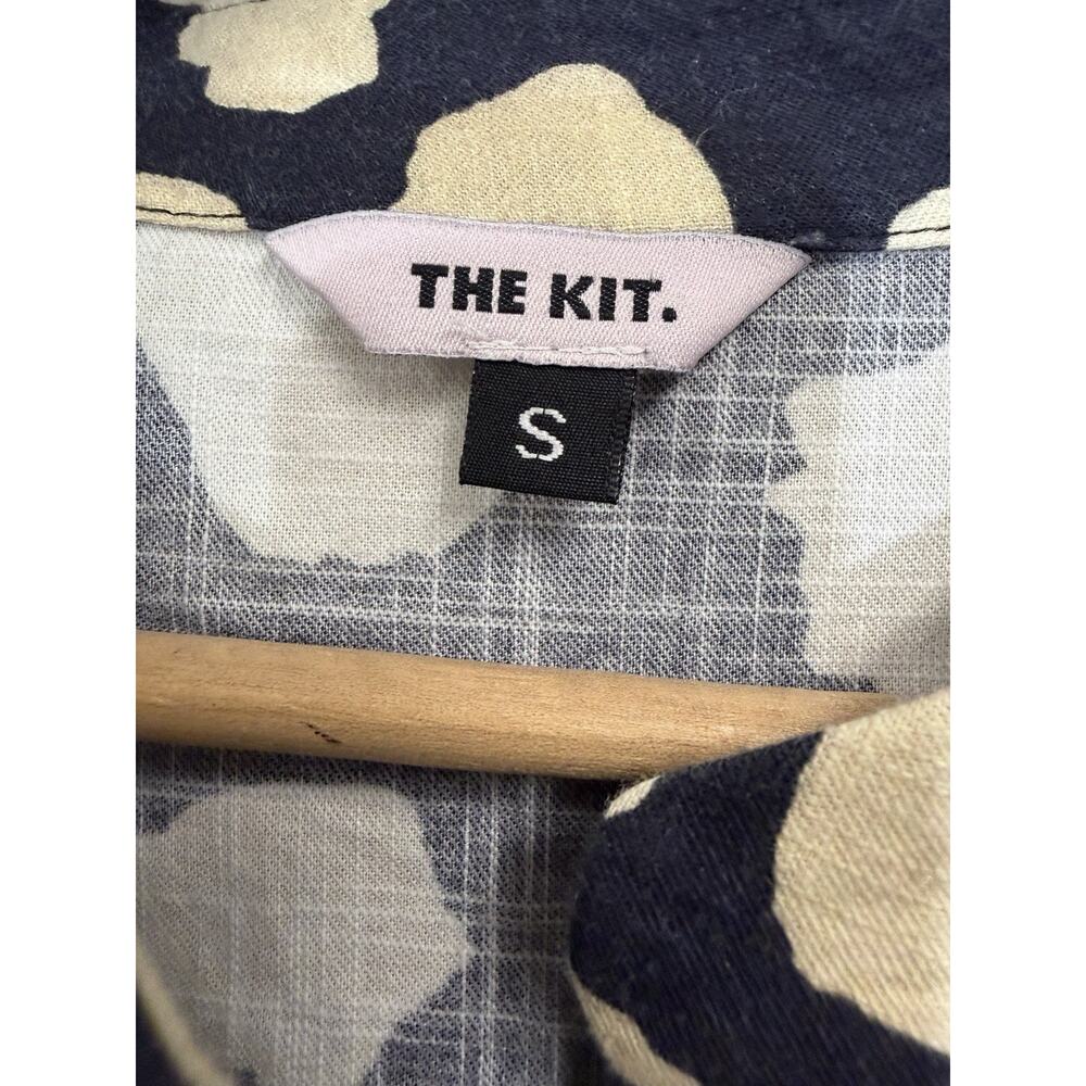 The Kit Anthropologie Issa Jumpsuit in Shoreline Sz Small Blue Tan 100% Cotton - Picture 4 of 14